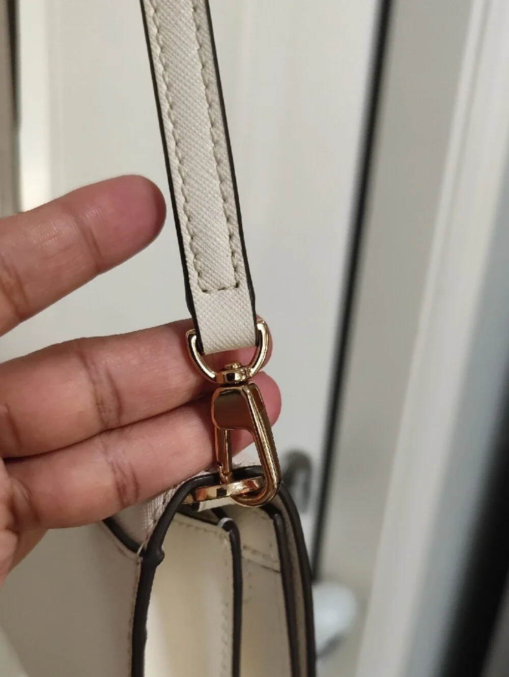 Tory Burch Cream Crossbody Bag with Gold Logo